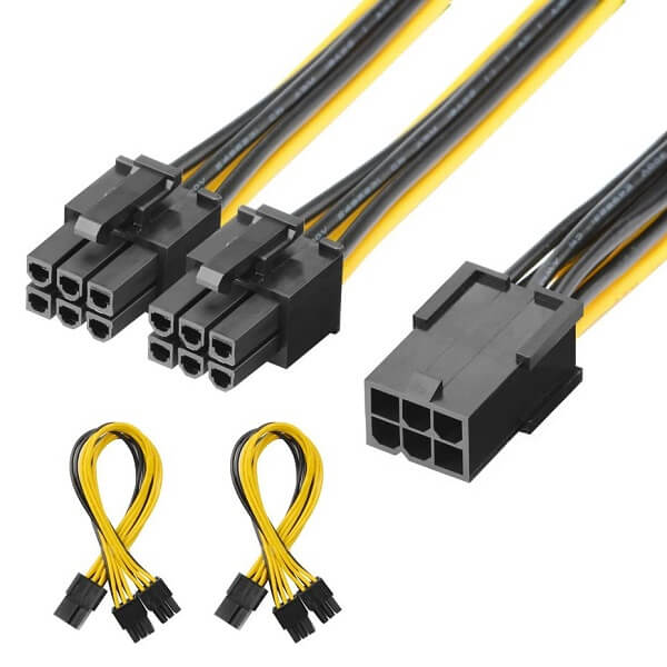 تبدیل 6 پین ماده پاور به دو عدد 6 پین نر گرافیک