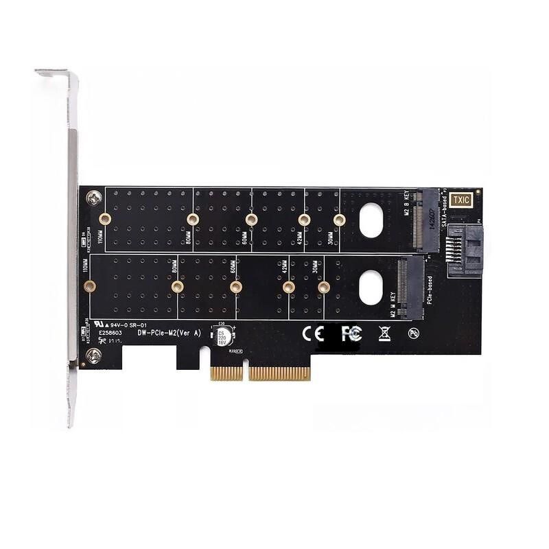 کارت تبدیل PCI-E به M.2 (NGFF + NVMe + SATA 6Gb/s)
