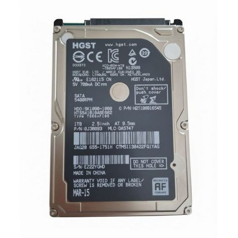 هارد ديسک اينترنال 2.5 اينچي اچ جی اس تی ظرفيت 1 ترابايت